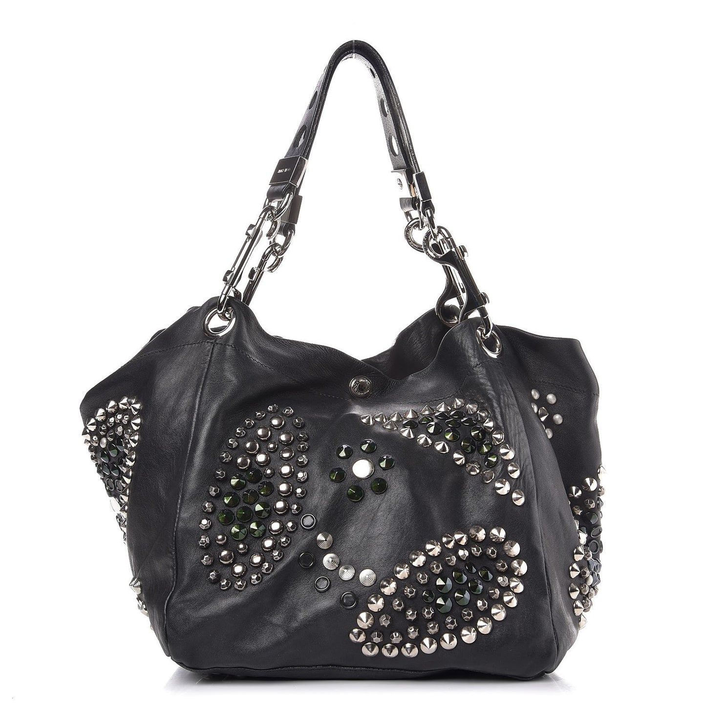 Calfskin Studded Lola Tote Black