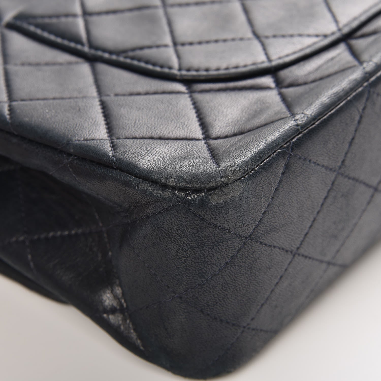 Chanel Lambskin Quilted Medium Double Flap Navy 11 of 13