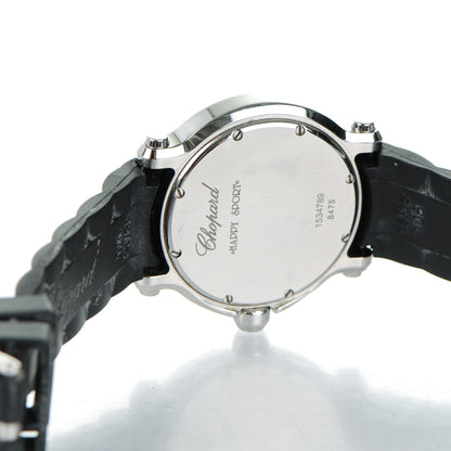 Chopard Stainless Steel Rubber 3 Diamond 36mm Happy Sport Quartz Watch Black 6 of 12