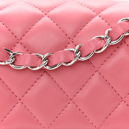Chanel Lambskin Quilted Mini Rectangular Flap Pink 11 of 12