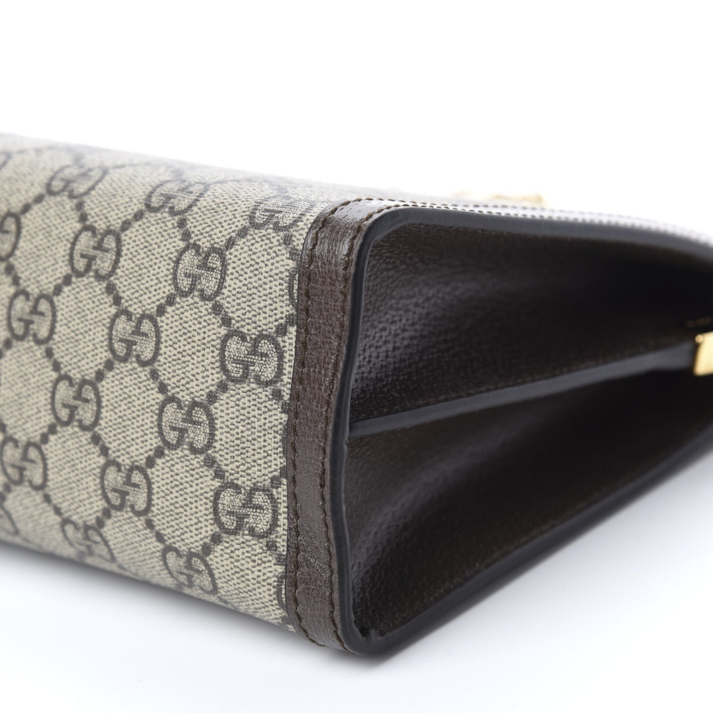 GG Supreme Monogram Web Medium Ophidia Chain Shoulder Bag Brown