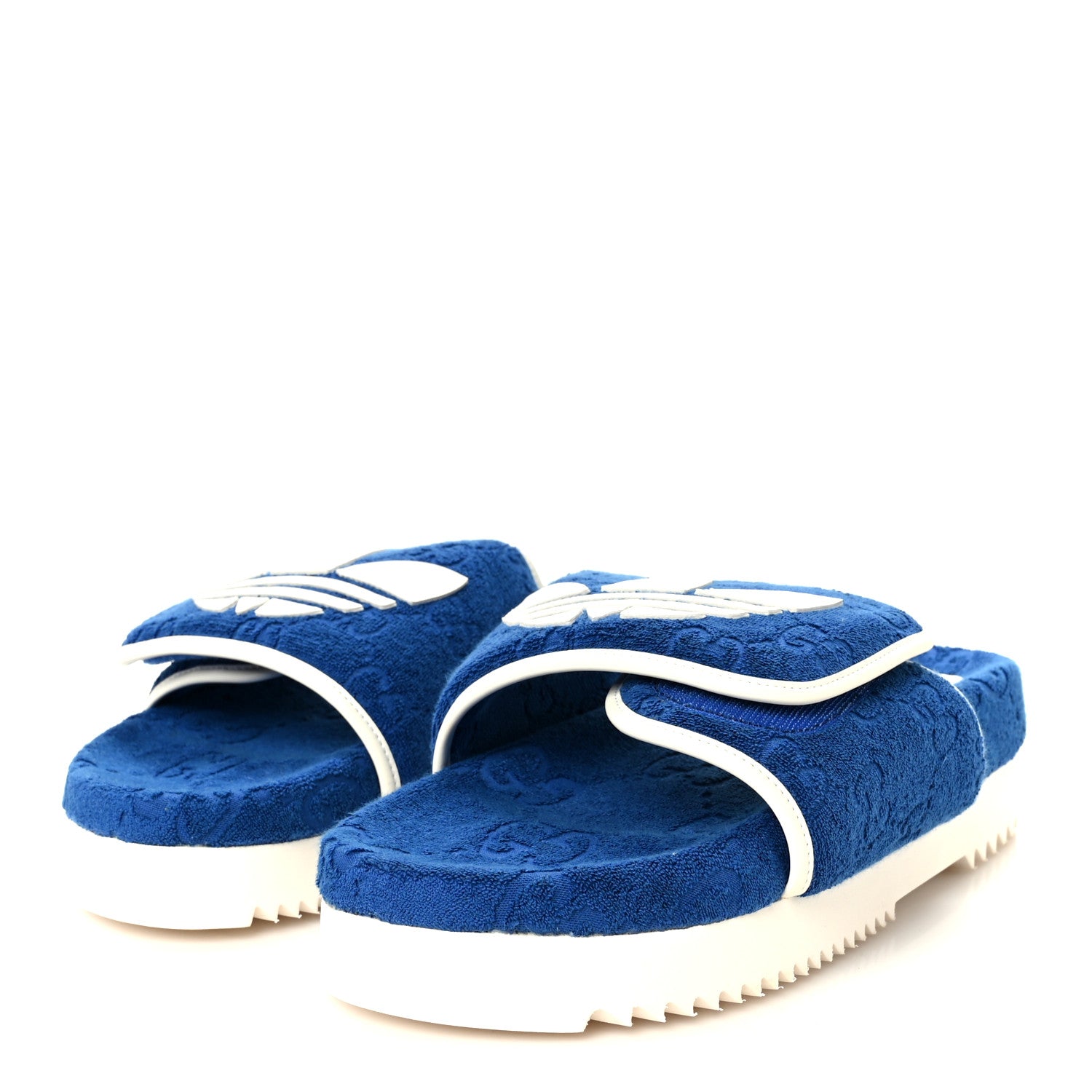 Gucci X ADIDAS Terry Cloth GG Monogram Mens Platform Sandals 11