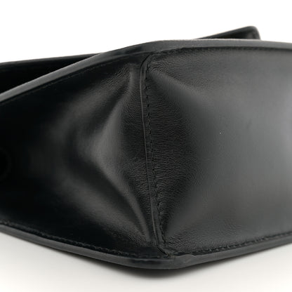 Prada Saffiano Soft Calfskin Metal Triangle Logo Envelope Chain Shoulder Bag Black 9 of 11