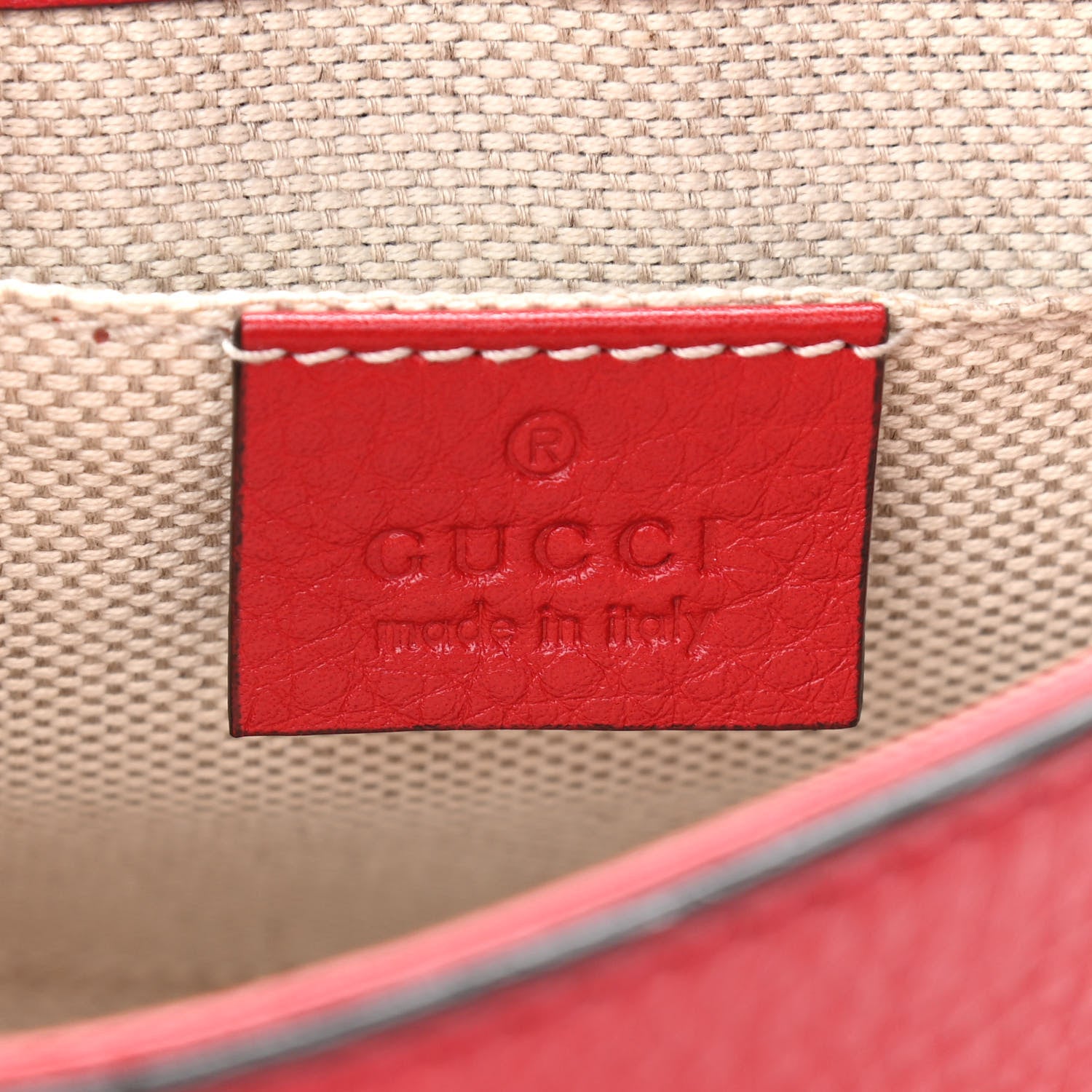 Gucci Pebbled Calfskin Small Soho Flap Crossbody Red 6 of 10