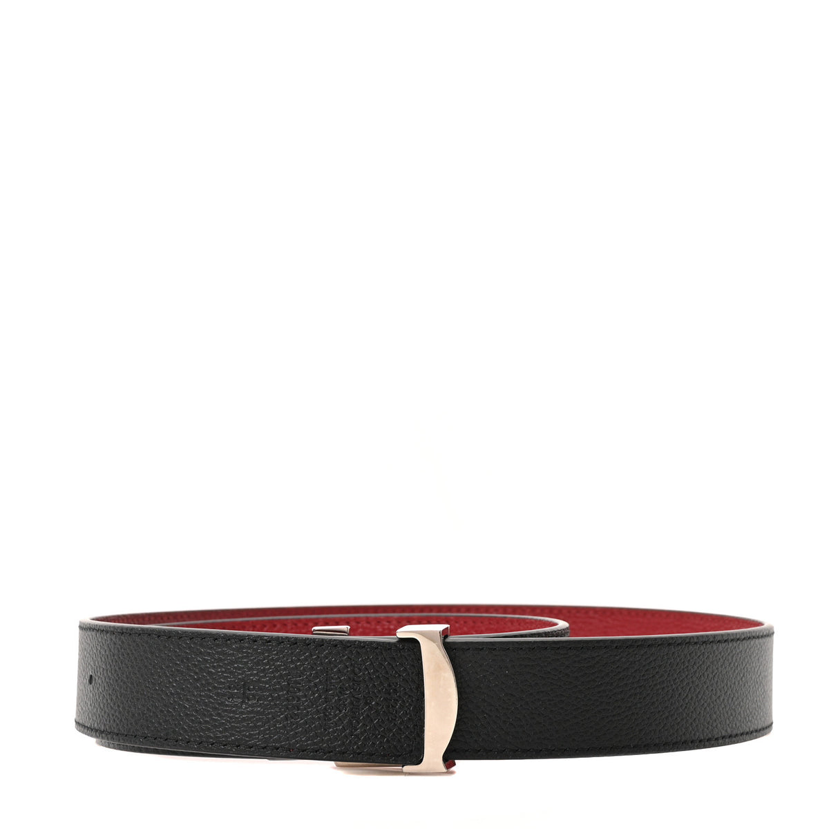 Taurillon Calfskin Monogram 30mm LV Initiales Reversible Belt 85 34 Black Red