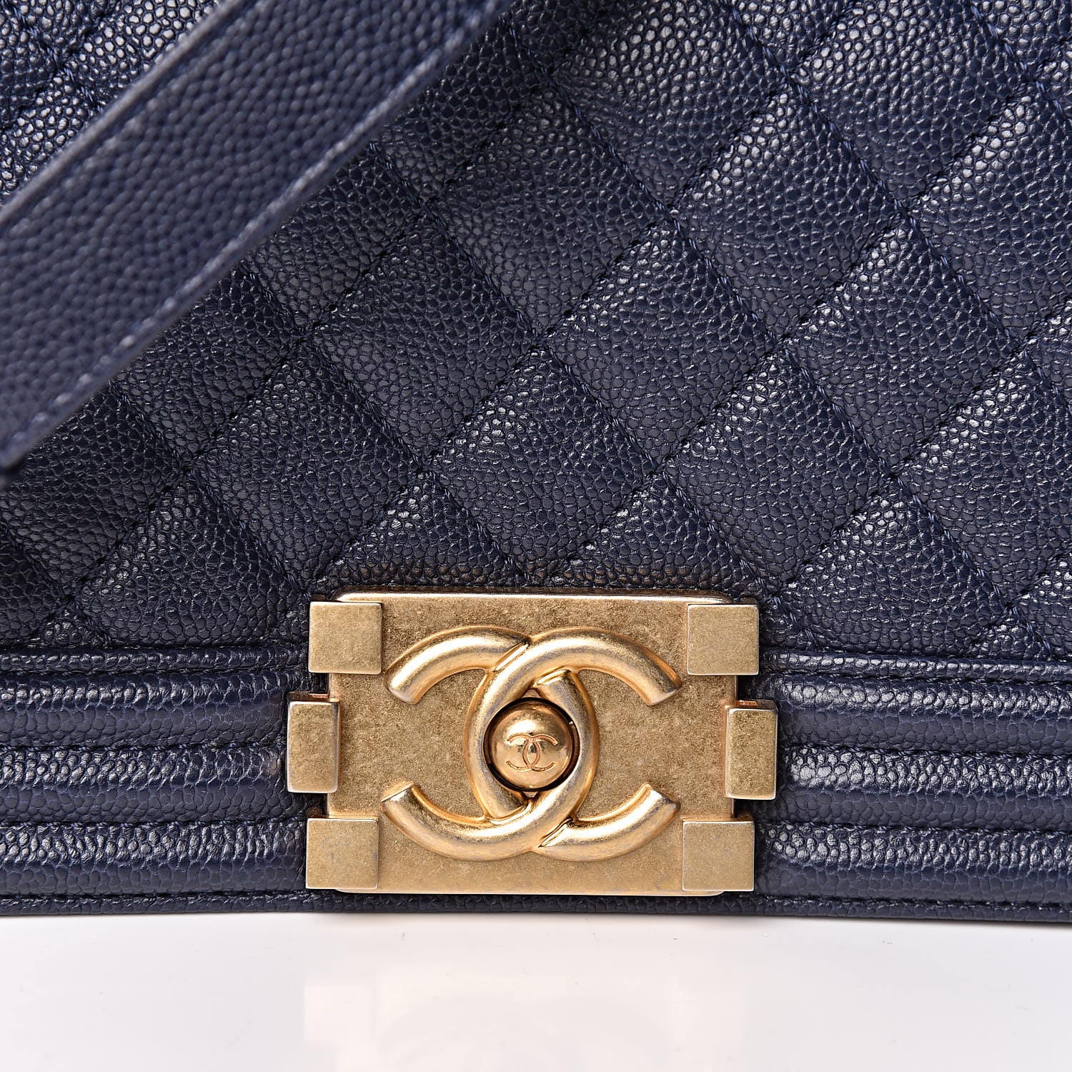 Chanel Caviar Quilted Small Boy Flap Navy 8 of 10