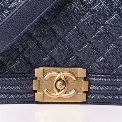Chanel Caviar Quilted Small Boy Flap Navy 8 of 10