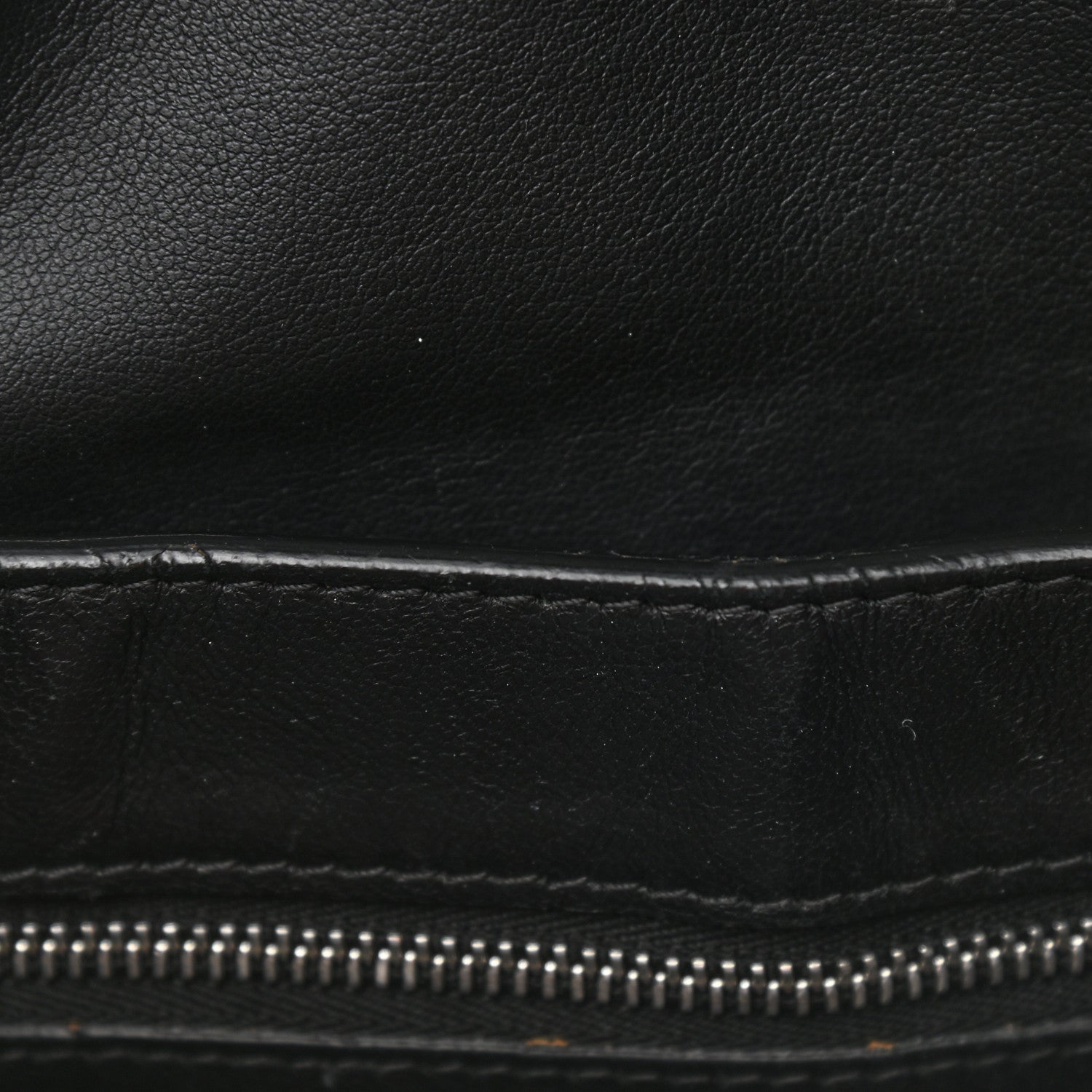 Celine Smooth Lambskin Horizontal Zipper Gusset Cabas Black 7 of 14