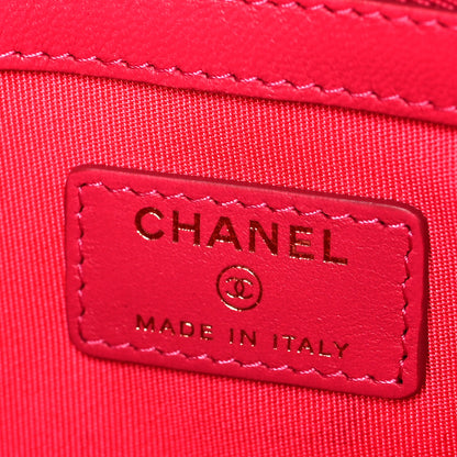 Chanel Caviar Quilted Medium Cosmetic Case Dark Pink 6 of 9