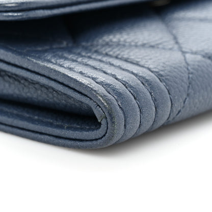 Chanel Caviar Quilted Boy Flap Card Holder Blue 9 of 11