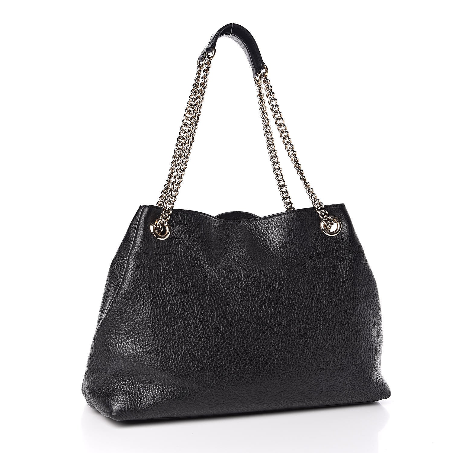 Gucci Pebbled Calfskin Medium Soho Chain Shoulder Bag Black 3 of 10