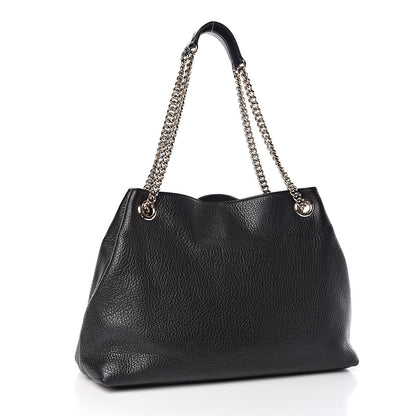 Gucci Pebbled Calfskin Medium Soho Chain Shoulder Bag Black 3 of 10