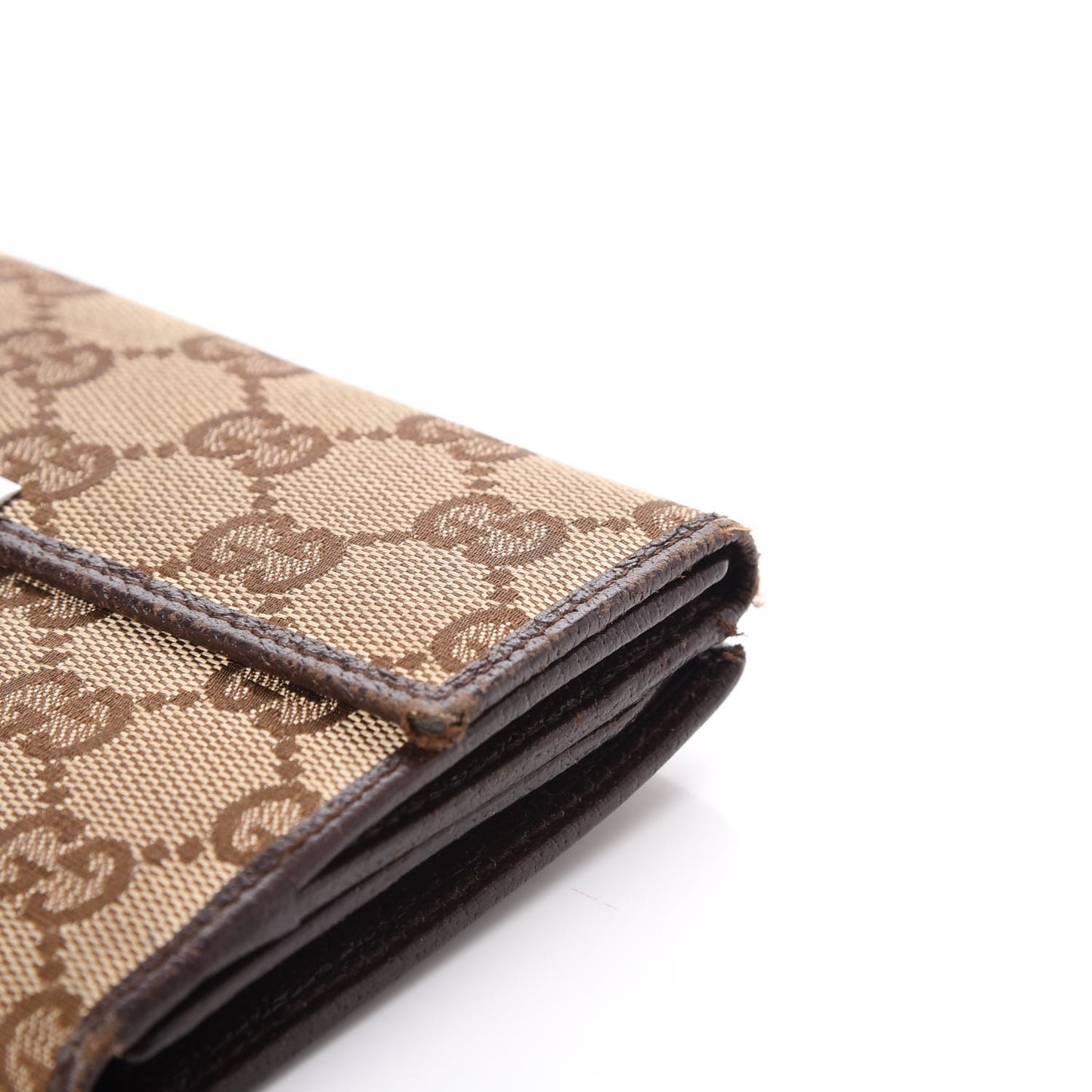 Monogram Metal Bar Continental Flap Wallet Beige Ebony Dark Brown