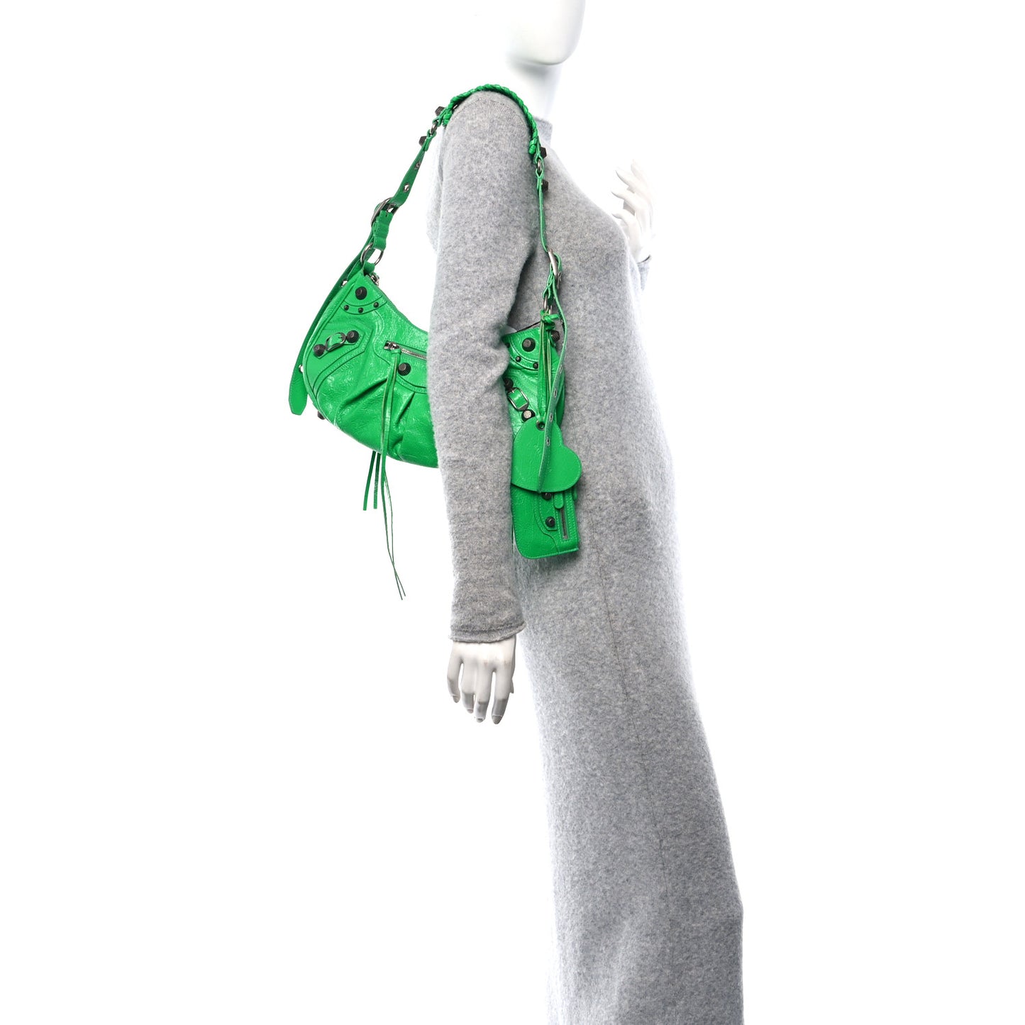 Agneau Arena Small Le Cagole Shoulder Bag Vivid Green