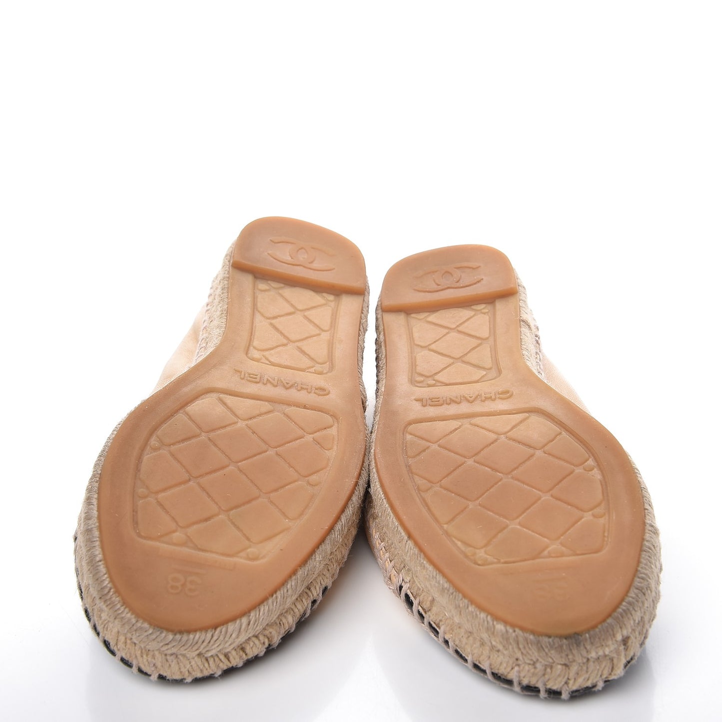 Lambskin CC Espadrilles 38 Beige Black