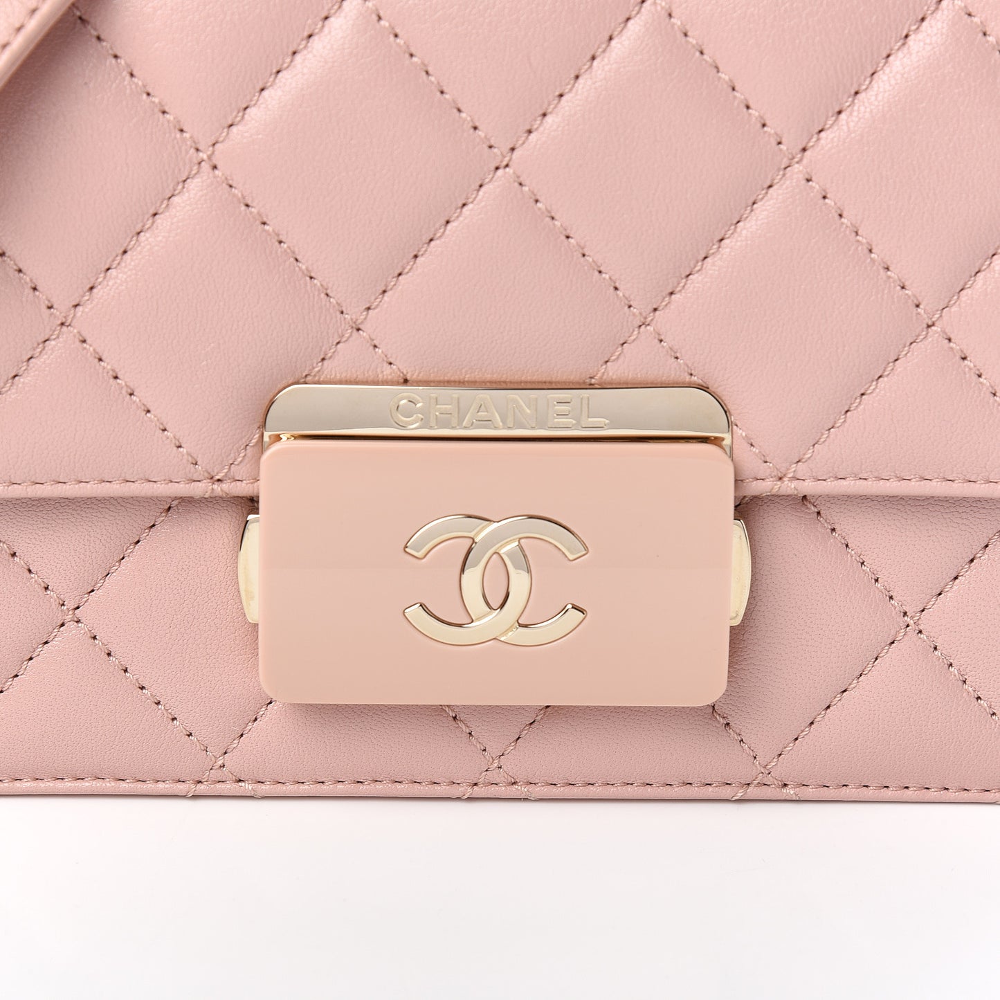 Sheepskin Quilted Mini Beauty Lock Flap Pink