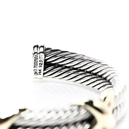 David Yurman Sterling Silver 14K Yellow Gold 10mm Double X Bracelet 3 of 4