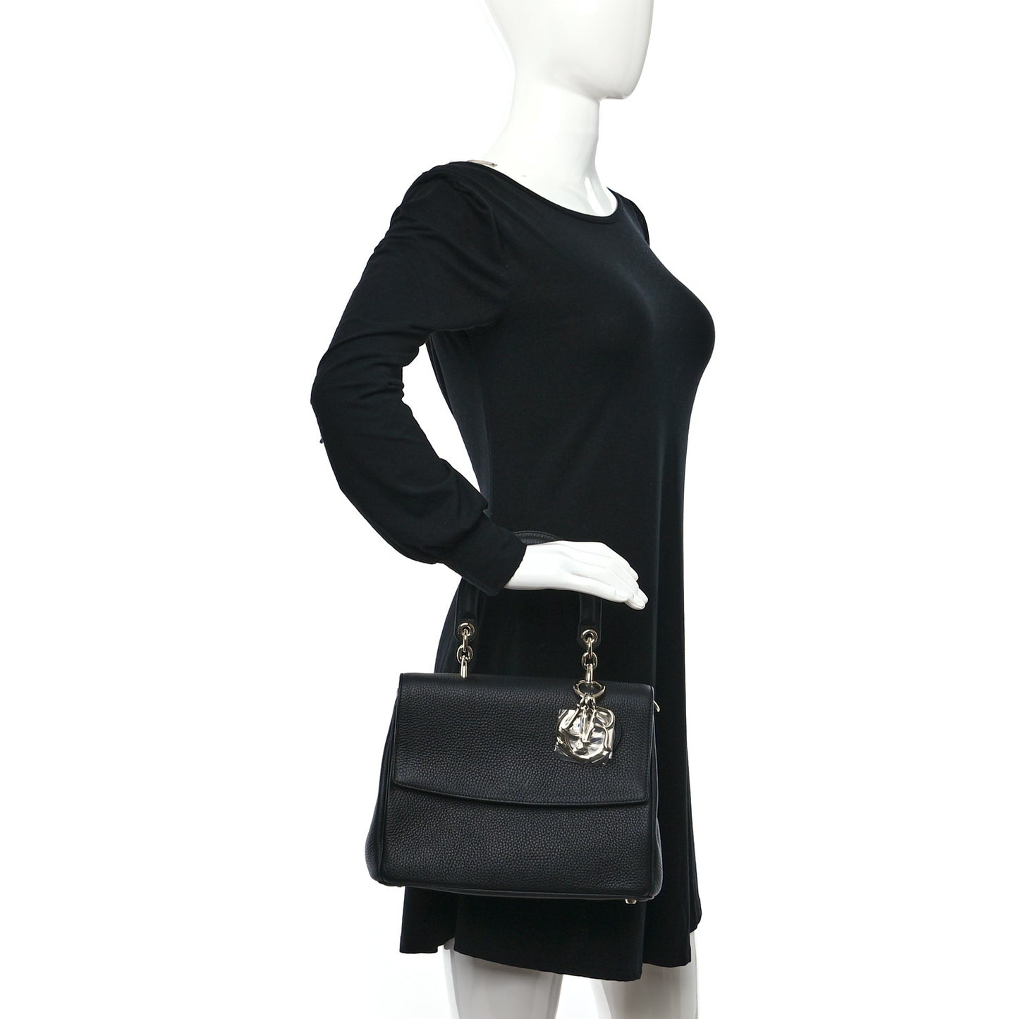 Bullcalf Medium Be Dior Flap Black Fraise