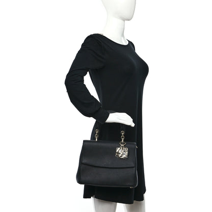 Christian Dior Bullcalf Medium Be Dior Flap Black Fraise 2 of 12