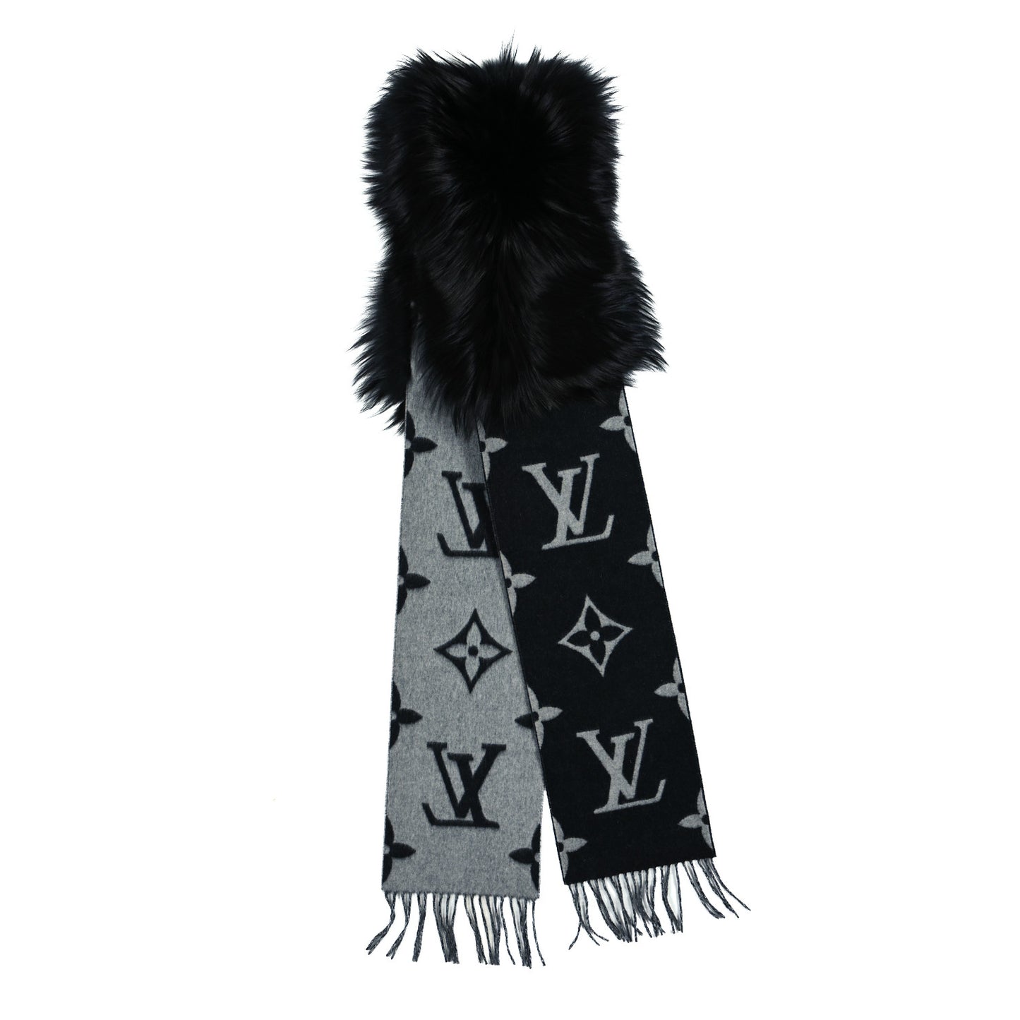 Cashmere Fox Fur Monogram Reykjavik Scarf