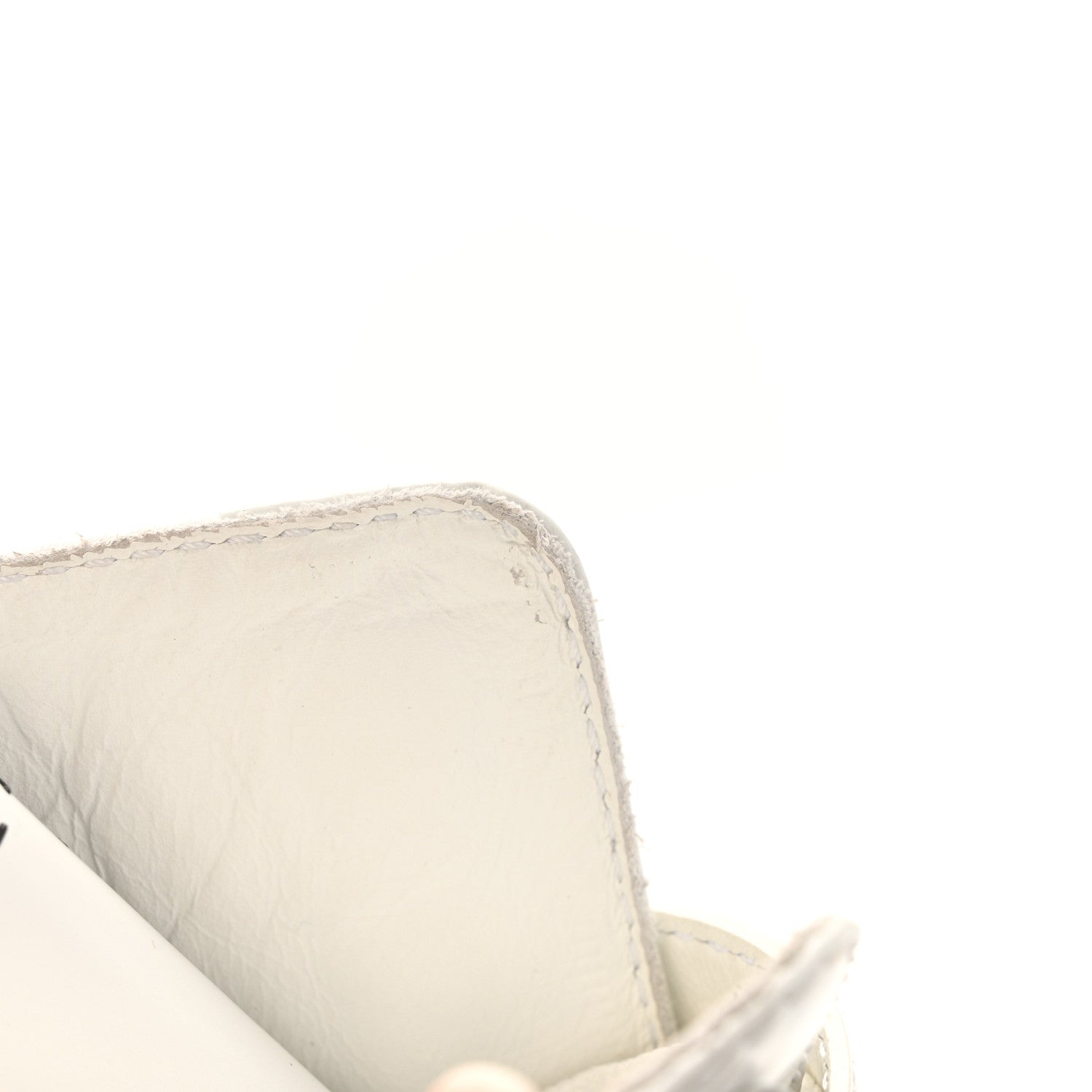 Prada Spazzolato Rois Re-Nylon Metal Triangle Logo Monolith Pouch Pocket 55mm Boots 40 White 12 of 13