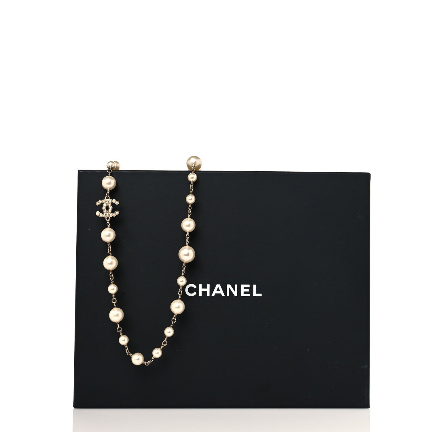 Chanel Pearl CC Long Necklace Gold 5 of 5
