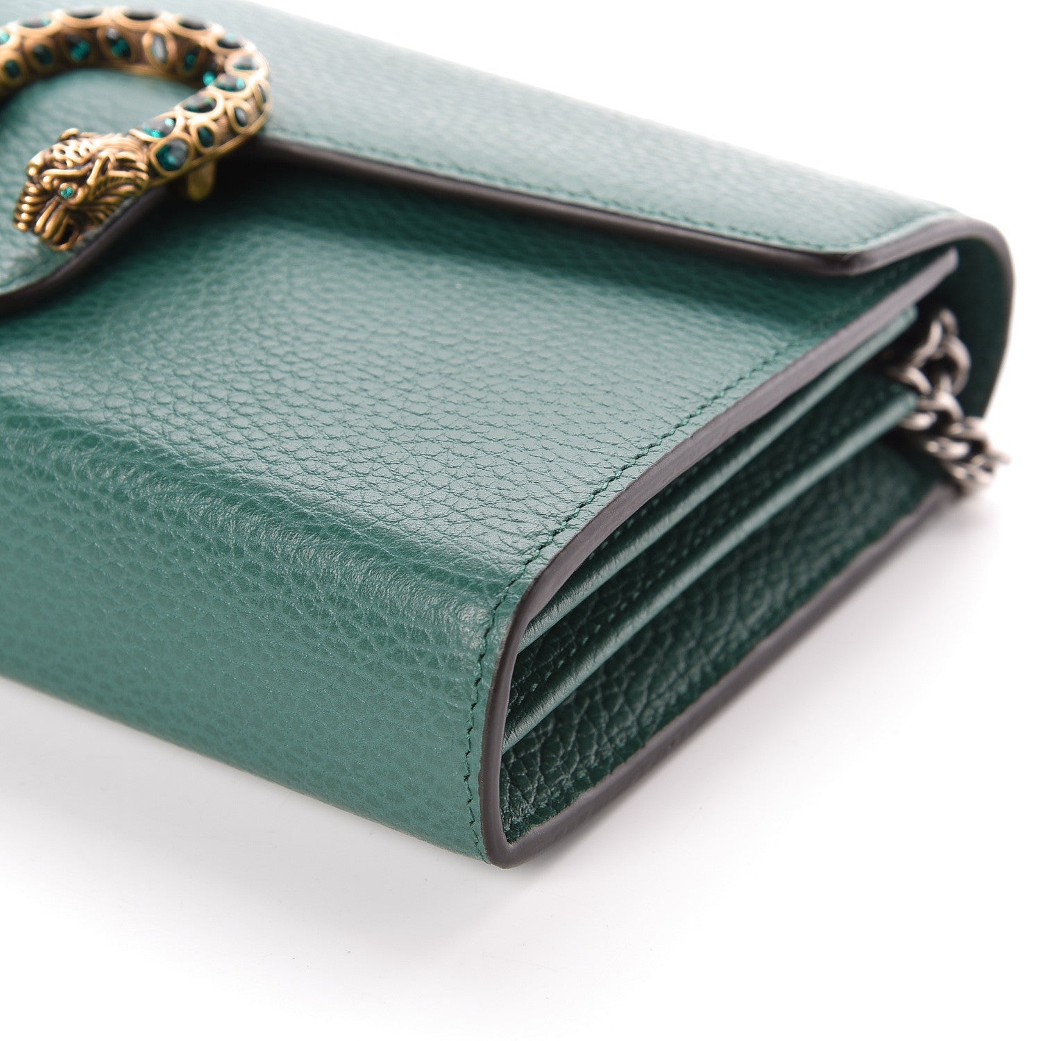 Gucci Calfskin Mini Dionysus Chain Wallet Emerald 9 of 9