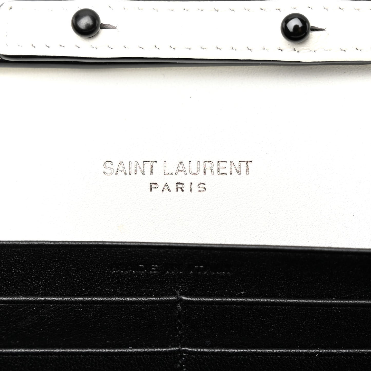 Grain De Poudre Square Dot Print Monogram Chain Wallet White Matte Black