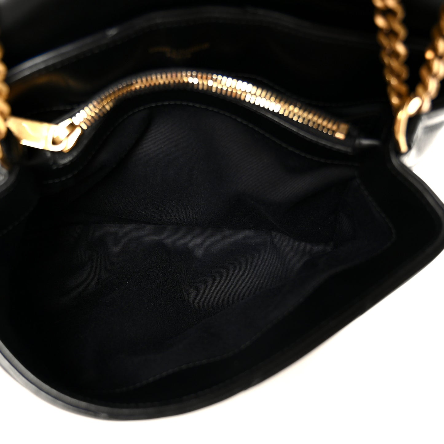 Calfskin Y Quilted Monogram Small Loulou Chain Satchel Black