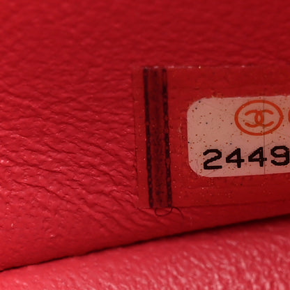 Chanel Lambskin Chevron Quilted Mini Rectangular Flap Dark Pink 6 of 9