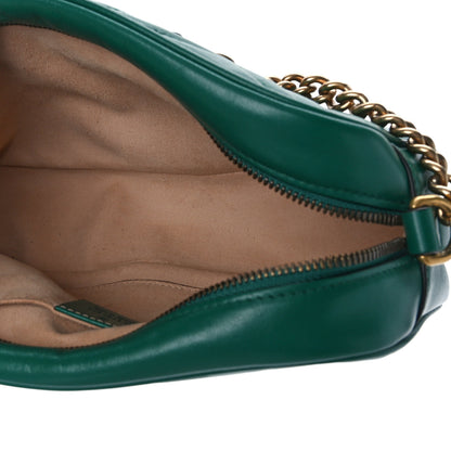 Gucci Calfskin Matelasse Small GG Marmont Chain Shoulder Bag Emerald Green 5 of 11