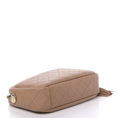 Chanel Iridescent Caviar Quilted Coco Tassel Camera Case Beige 4 of 10