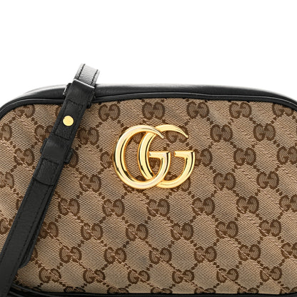 Gucci Monogram Matelasse Diagonal Small GG Marmont Chain Shoulder Bag Beige Black 8 of 15