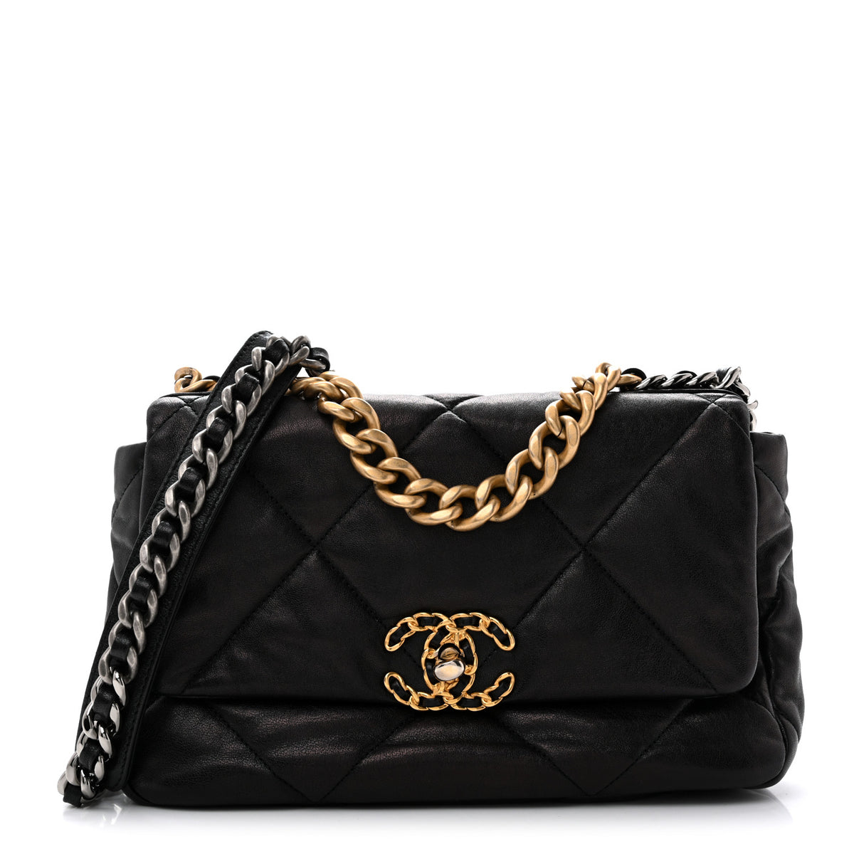 Chanel Lambskin Quilted Medium Chanel 19 Flap Black 1 of 12