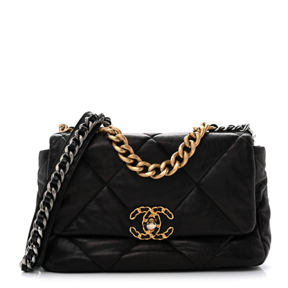 Chanel Lambskin Quilted Medium Chanel 19 Flap Black 1 of 12