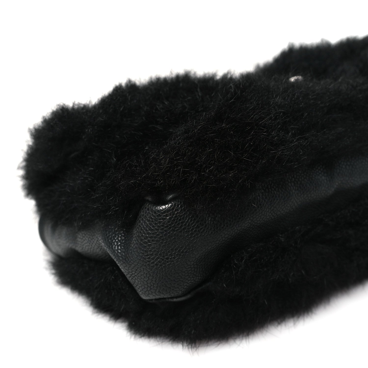 Chanel Fur Caviar Flap Black 9 of 10