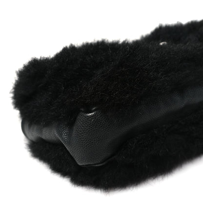 Chanel Fur Caviar Flap Black 9 of 10