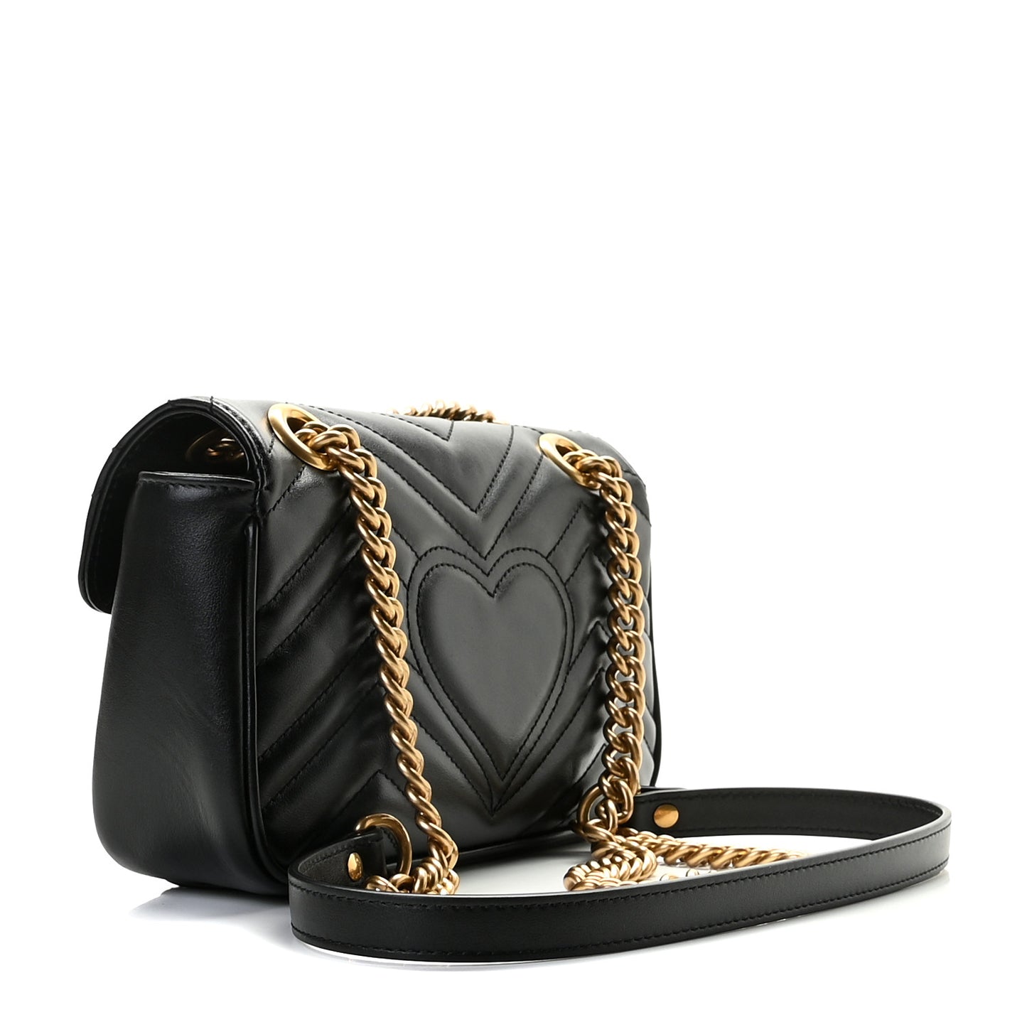 Calfskin Matelasse Mini GG Marmont Shoulder Bag Black