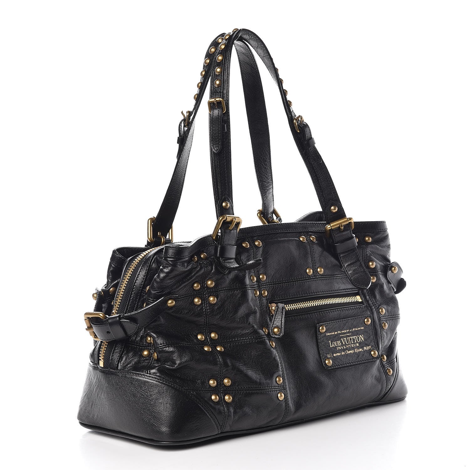 Louis Vuitton Lambskin Riveting Black 3 of 7
