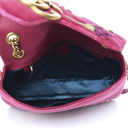 Gucci Velvet Matelasse Blind for Love Embroidered Medium GG Marmont Shoulder Bag Light Raspberry Rose Multicolor 5 of 12