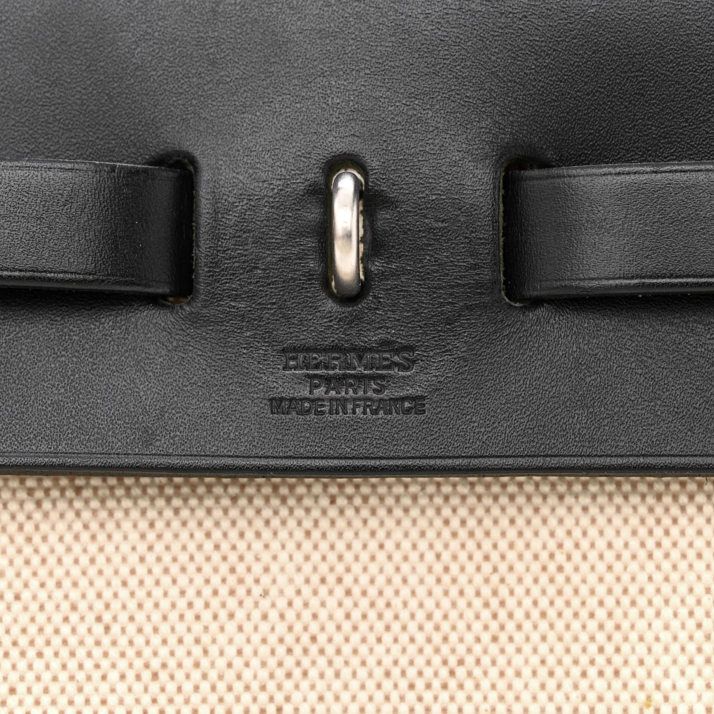 Toile Vache Calfskin Herbag 30 PM Ficelle Black