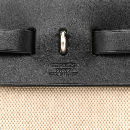 Hermes Toile Vache Calfskin Herbag 30 PM Ficelle Black 9 of 18