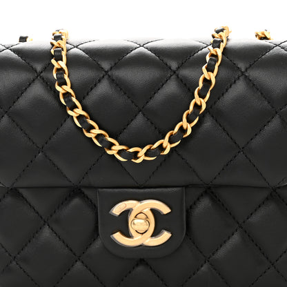 Chanel Lambskin Enamel Quilted Mini Coco Hearts Square Flap Black 8 of 11