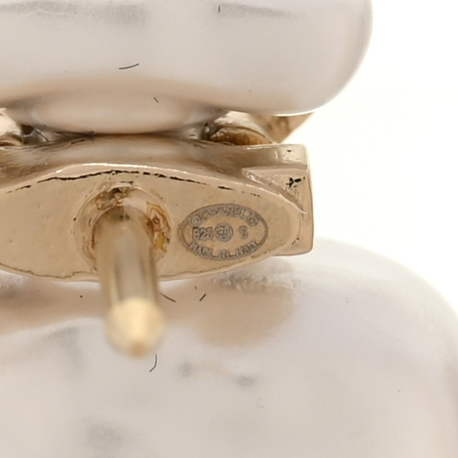 Chanel Pearl Resin Crystal CC Perfume Bottle Brooch Gold Pearly White 3 of 4