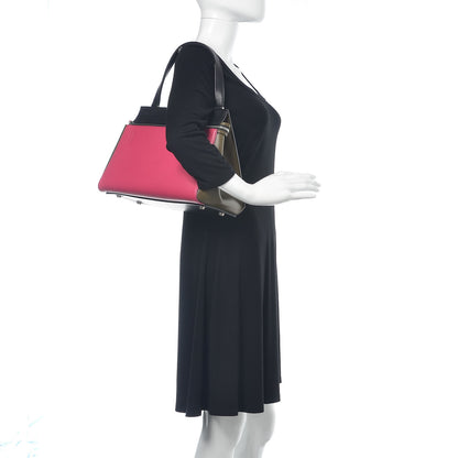 Celine Smooth Calfskin Small Tri-Color Edge Shoulder Bag Fushia 2 of 18