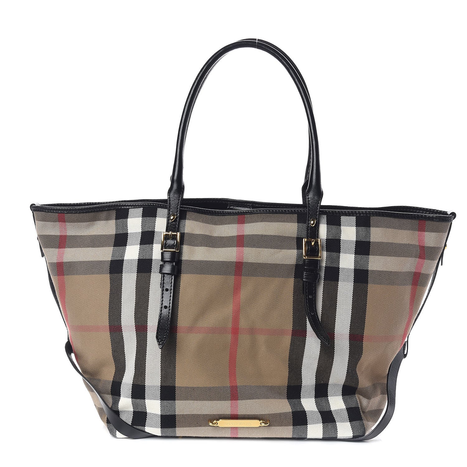 Burberry House Check Bridle Calfskin Medium Salisbury Tote Black 1 of 10