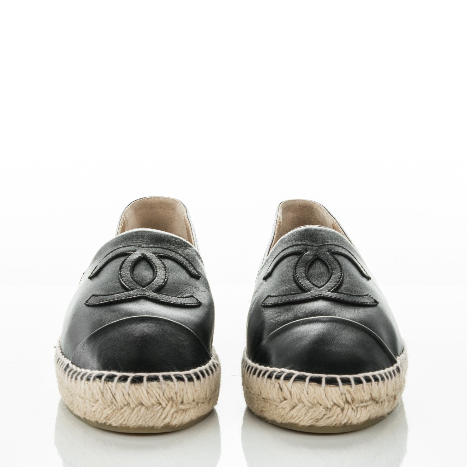 Chanel Lambskin CC Espadrilles 40 Black 2 of 9