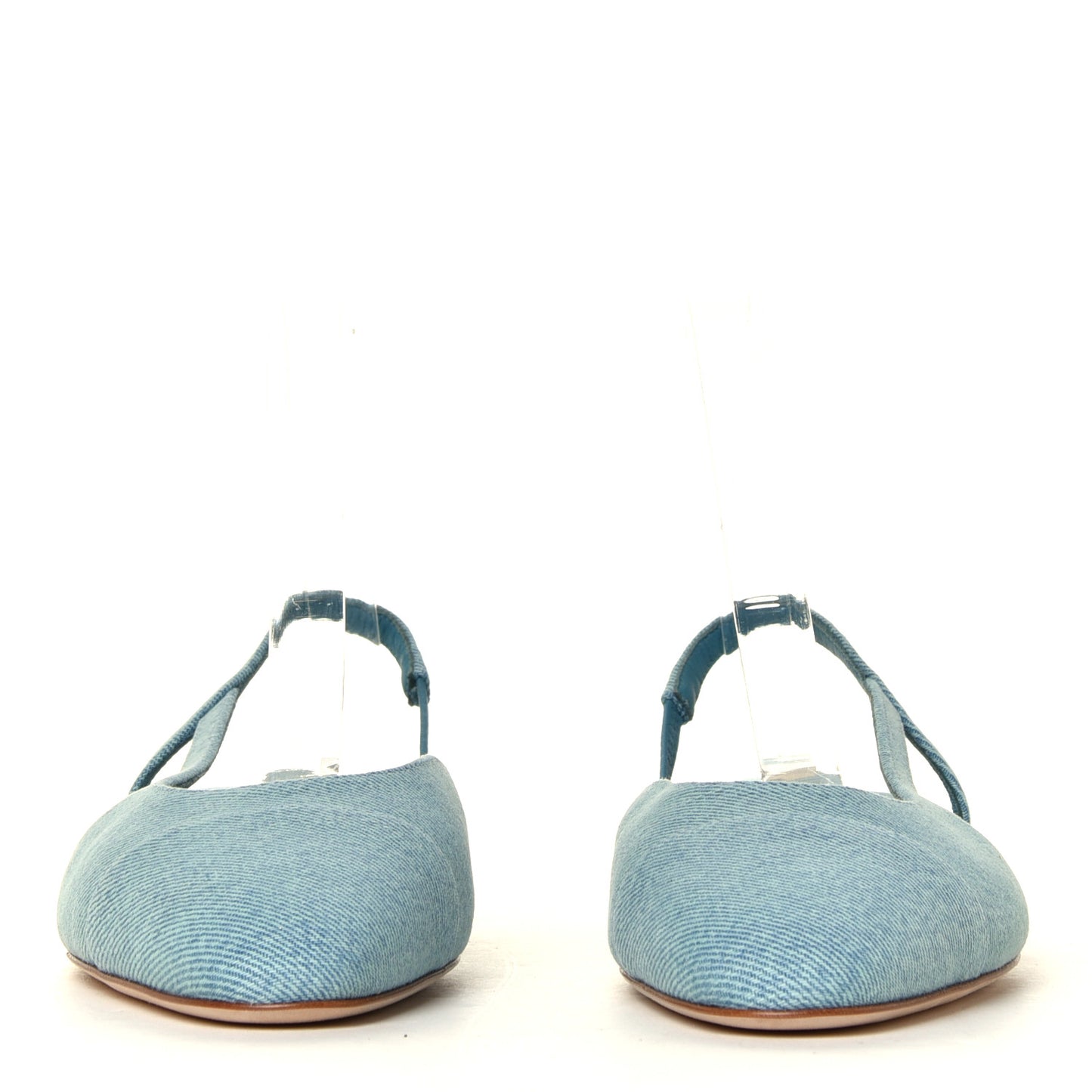 Denim Cap Toe CC Slingback Flats 38 Blue