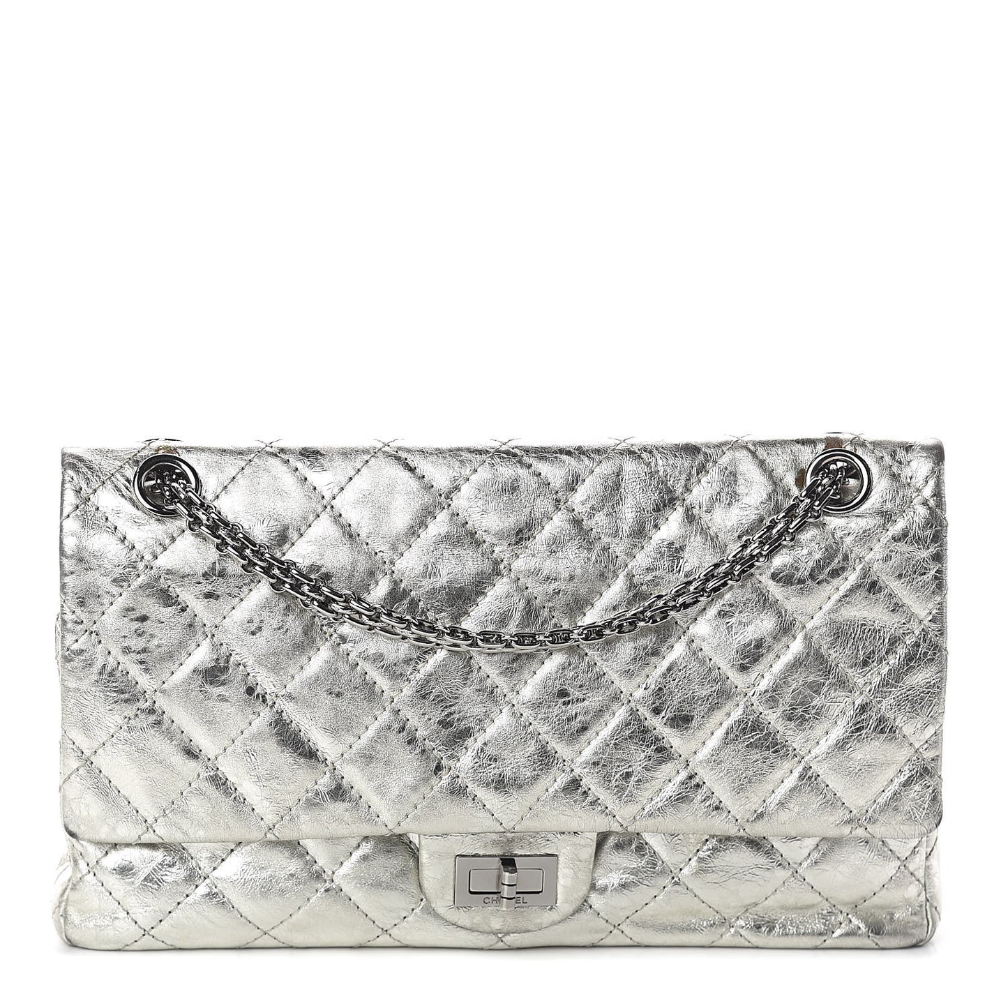 Metallic Aged Calfskin Quilted 2.55 Reissue 226 Flap Silver