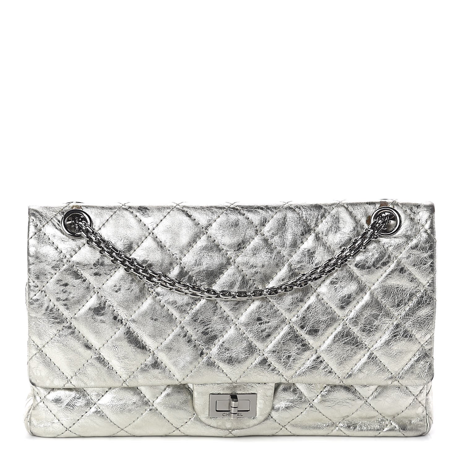 Chanel Metallic Aged Calfskin Quilted 2.55 Reissue 226 Flap Silver 1 of 10
